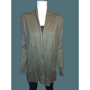 Pink Clover Open Front Cardigan Sweater With Pockets Women M -Olive Green